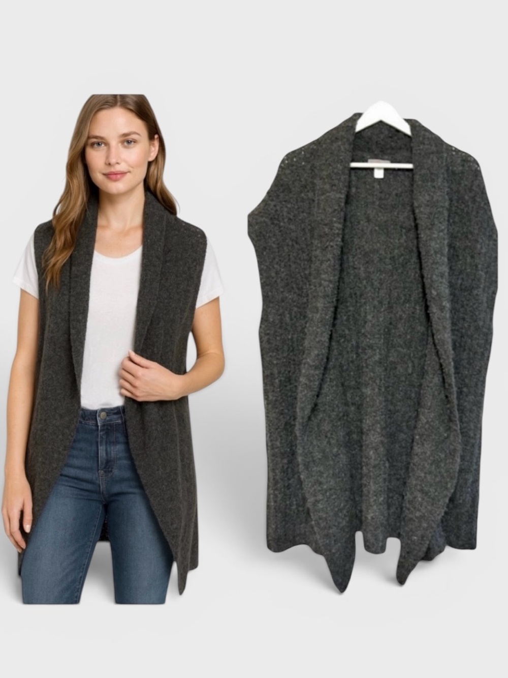 726 Iridium Superfine Peruvian Wool Tunic Sweater Vest